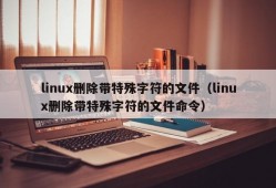 linux删除带特殊字符的文件（linux删除带特殊字符的文件命令）