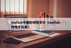 matlab中图形特殊字符（matlab特殊字符表）