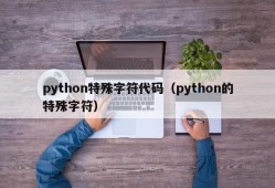 python特殊字符代码（python的特殊字符）