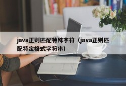 java正则匹配特殊字符（java正则匹配特定格式字符串）