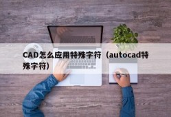 CAD怎么应用特殊字符（autocad特殊字符）